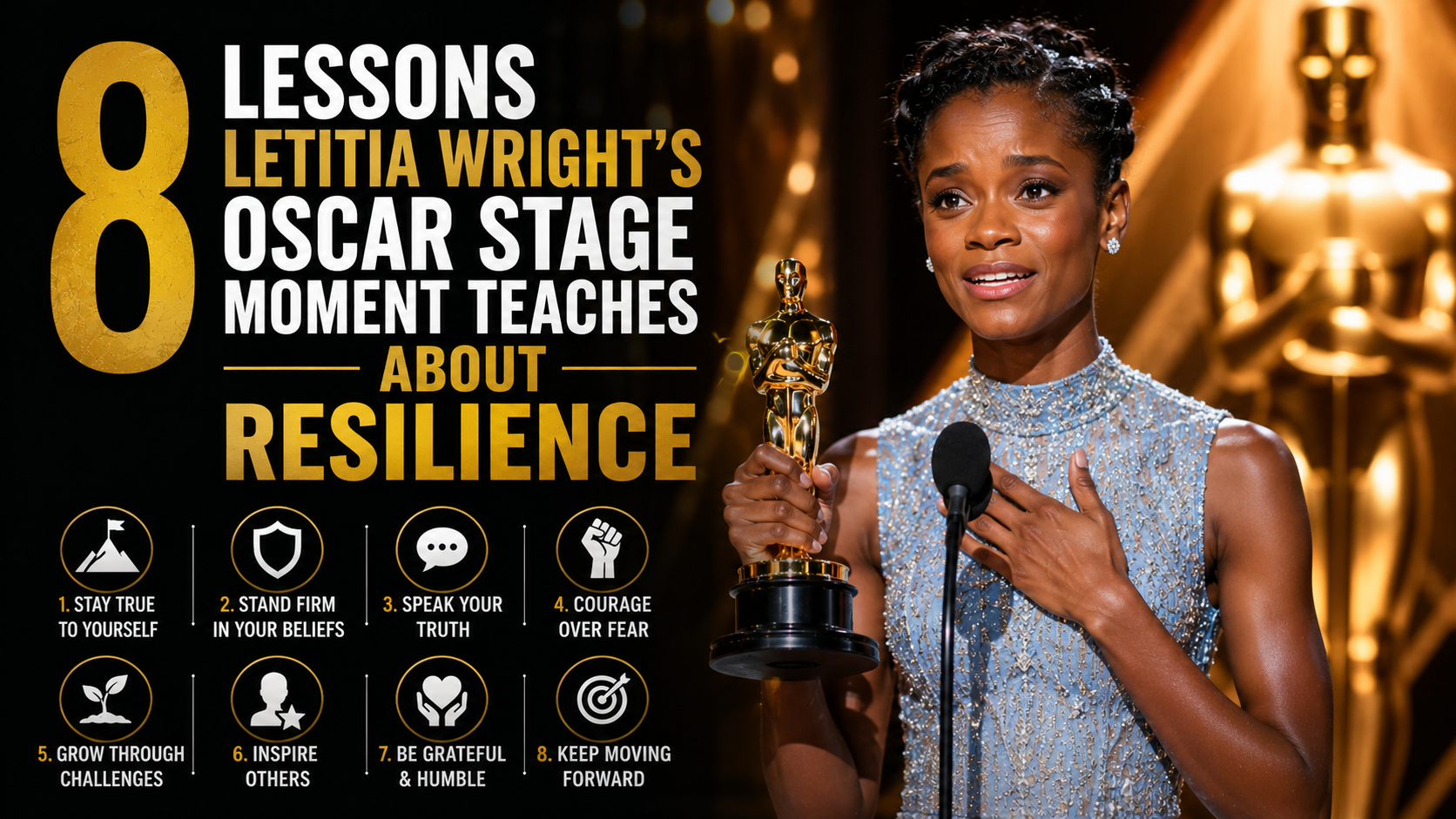 8 Lessons Letitia Wright’s Oscar Stage Moment Teaches About Resilience