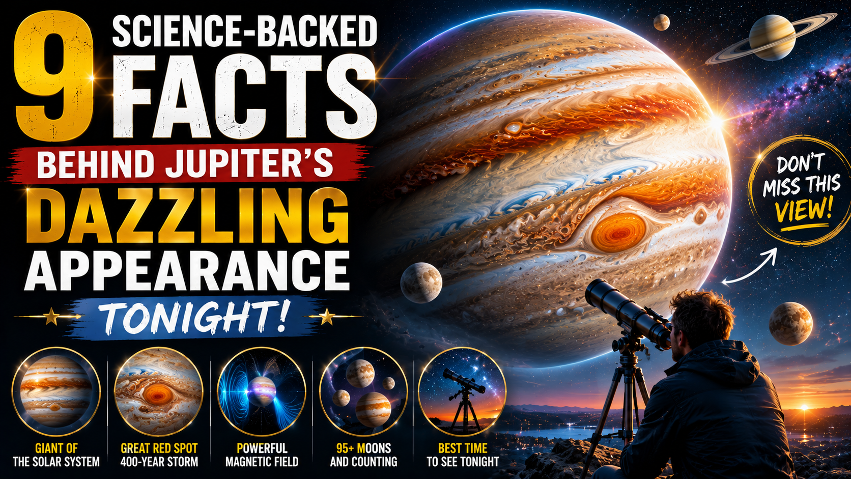 9 Science-Backed Facts Behind Jupiter’s Dazzling Appearance Tonight