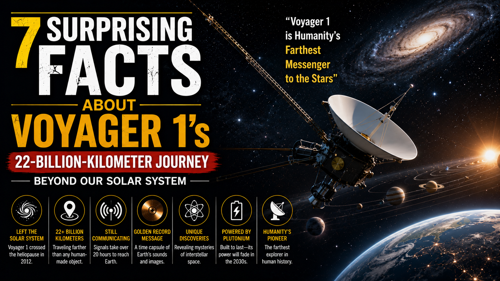 7 Surprising Facts About Voyager 1’s 22-Billion-Kilometer Journey Beyond Our Solar System
