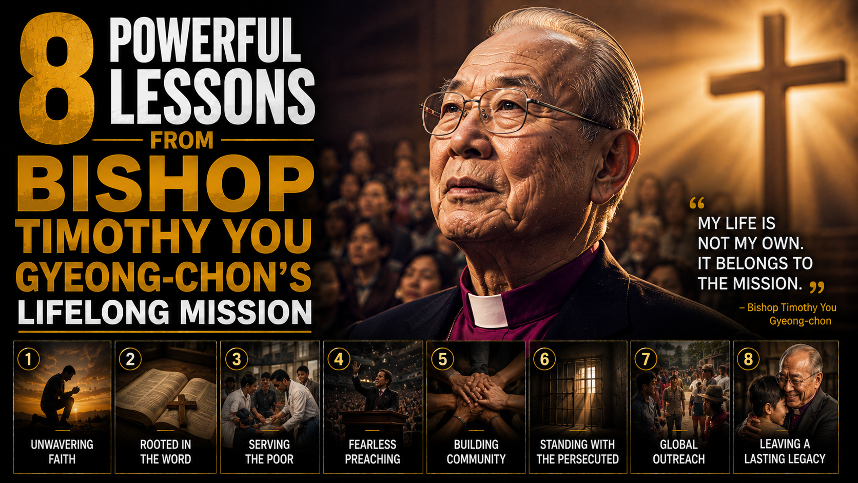# 8 Powerful Lessons From Bishop Timothy You Gyeong-chon’s Lifelong Mission Throughout history, spiritual leaders have often shaped communities not only through preaching but also through lived example. Bishop Timothy You Gyeong-chon is one such figure whose lifelong mission has inspired reflection on faith, service, and personal discipline. While his journey is deeply rooted in religious leadership, the broader lessons drawn from his work extend beyond church walls. They speak to purpose, resilience, humility, and the responsibility of serving others in a meaningful way. Here are eight powerful lessons inspired by Bishop Timothy You Gyeong-chon’s lifelong mission. --- ## 1. True Leadership Is Rooted in Service One of the clearest themes in his mission is the idea that leadership is not about authority but service. Rather than focusing on position or recognition, effective leadership is defined by how well one supports others. This perspective shifts attention from power to responsibility. --- ## 2. Consistency Builds Lasting Influence Lasting impact rarely comes from short bursts of effort. Instead, it is built through steady, consistent commitment over time. His lifelong mission reflects the importance of showing up repeatedly, even when results are not immediate. --- ## 3. Humility Strengthens Spiritual Authority Humility plays a central role in his approach to leadership. Rather than elevating oneself, he emphasizes staying grounded and connected to everyday people. This humility strengthens trust and deepens influence within communities. --- ## 4. Faith Provides Direction in Uncertain Times Spiritual conviction often becomes most important during periods of uncertainty. His journey highlights how faith can serve as a guiding compass when decisions are difficult or unclear. This sense of direction helps maintain focus even in challenging circumstances. --- ## 5. Education and Understanding Are Essential A meaningful mission is not built on belief alone but also on learning and understanding. His work emphasizes the importance of continuous growth, study, and reflection. This commitment to learning helps ensure that leadership remains thoughtful and informed. --- ## 6. Community Engagement Creates Real Impact Lasting change happens through connection with people. By engaging directly with communities, leaders gain insight into real needs and challenges. This approach ensures that efforts are practical rather than theoretical. --- ## 7. Perseverance Is Key to Long-Term Purpose Every lifelong mission involves obstacles and setbacks. What defines success is the ability to continue moving forward despite difficulties. His example highlights perseverance as a core trait in meaningful leadership. --- ## 8. Purpose Is Stronger Than Recognition One of the most important lessons from his journey is that purpose should outweigh personal recognition. Rather than seeking visibility, his focus remains on meaningful contribution. This mindset helps sustain motivation over a lifetime of service. --- ## The Broader Meaning Behind His Mission While rooted in religious leadership, Bishop Timothy You Gyeong-chon’s mission offers universal lessons about character and responsibility. His example shows that leadership is not defined by titles, but by actions and long-term commitment to others. In a fast-changing world, such consistency stands out as both rare and impactful. --- ## Why These Lessons Matter Today Modern life often emphasizes speed, achievement, and recognition. However, long-term fulfillment is more often connected to purpose, discipline, and service. The principles reflected in his mission offer a counterbalance to short-term thinking. They encourage reflection on how individuals contribute to their communities and values. --- ## Final Thoughts Bishop Timothy You Gyeong-chon’s lifelong mission highlights the enduring importance of humility, service, and perseverance. His example shows that meaningful leadership is built slowly, through consistent action and genuine care for others. While his journey is rooted in spiritual leadership, the lessons extend far beyond it—offering guidance for anyone seeking to live with purpose, integrity, and lasting impact.